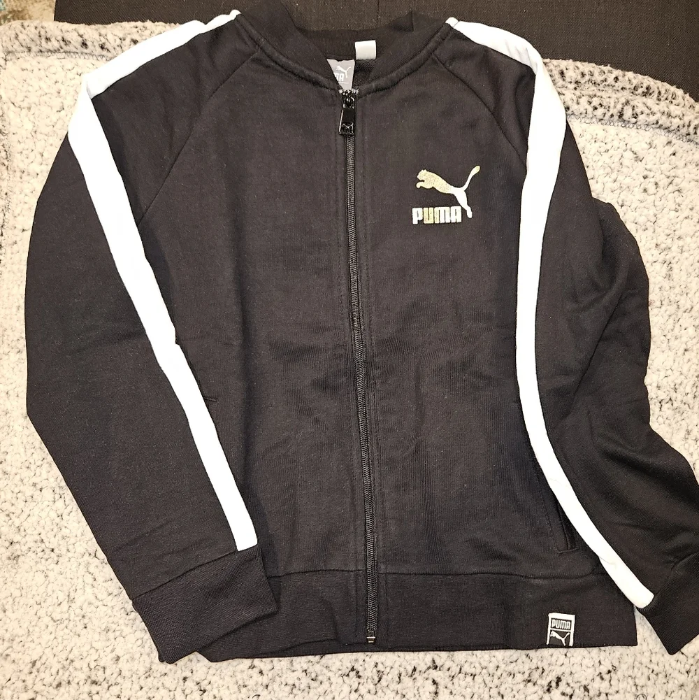 SALE PUMA Kids' Archive T7 Bomber Jacket - Size 8/10